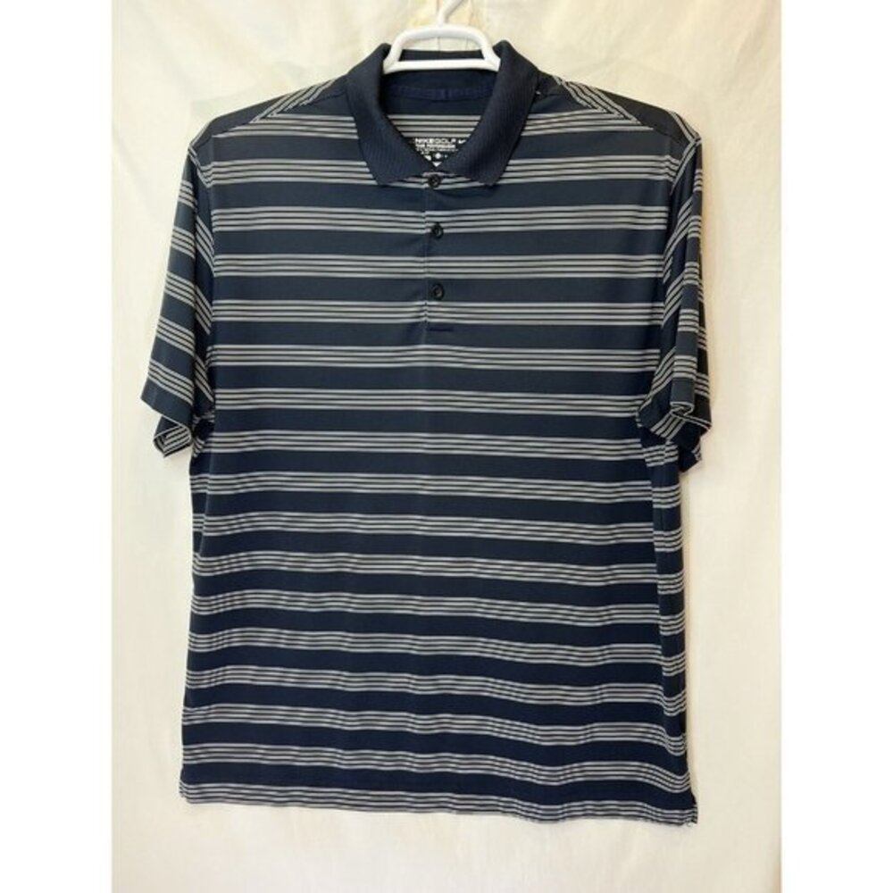 Nike Golf Tour Performance Dri Fit XL Navy White Stripe  Shortsleeve Polo Shirt‎